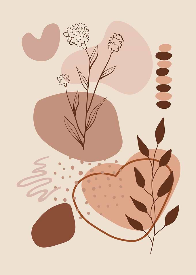 Abstract Floral boho style Art Print