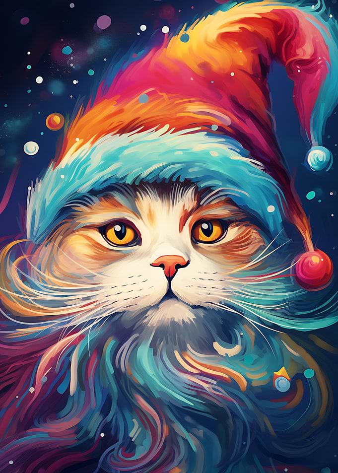 Cat in Santa Hat
