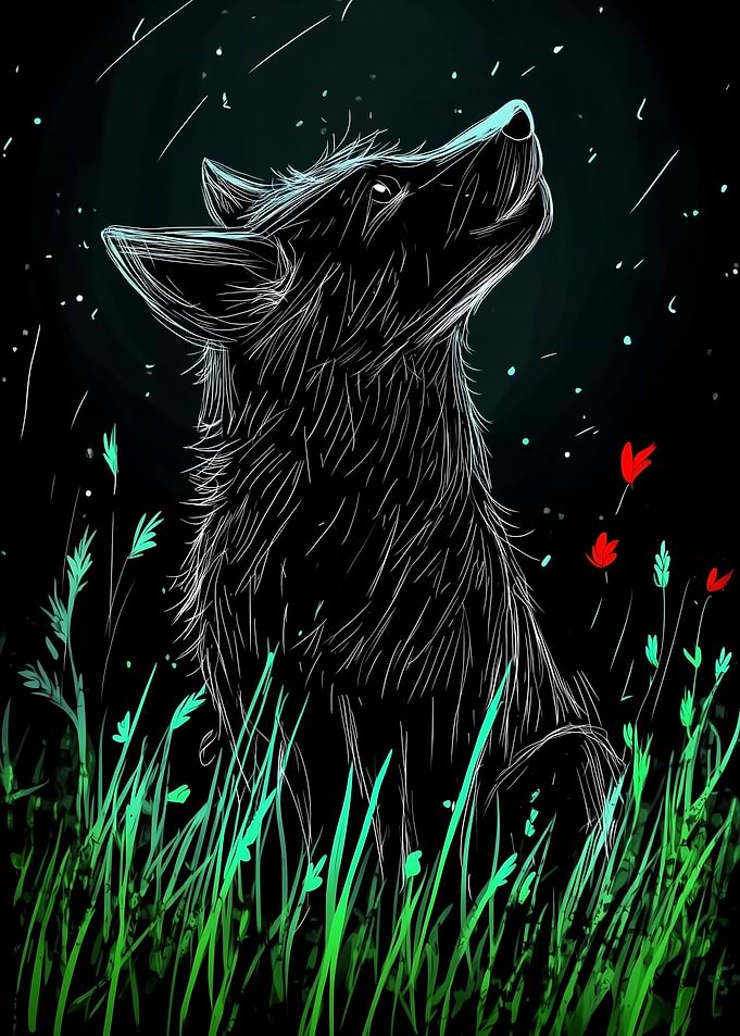 Wolf Under the Stars