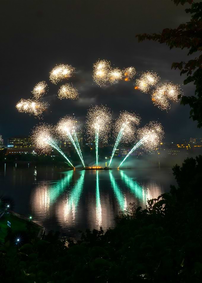 Fireworks Display Over Water