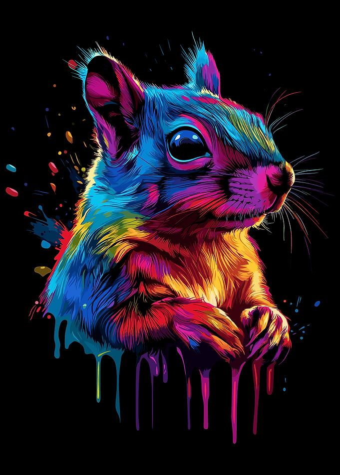 Colorful Squirrel Art