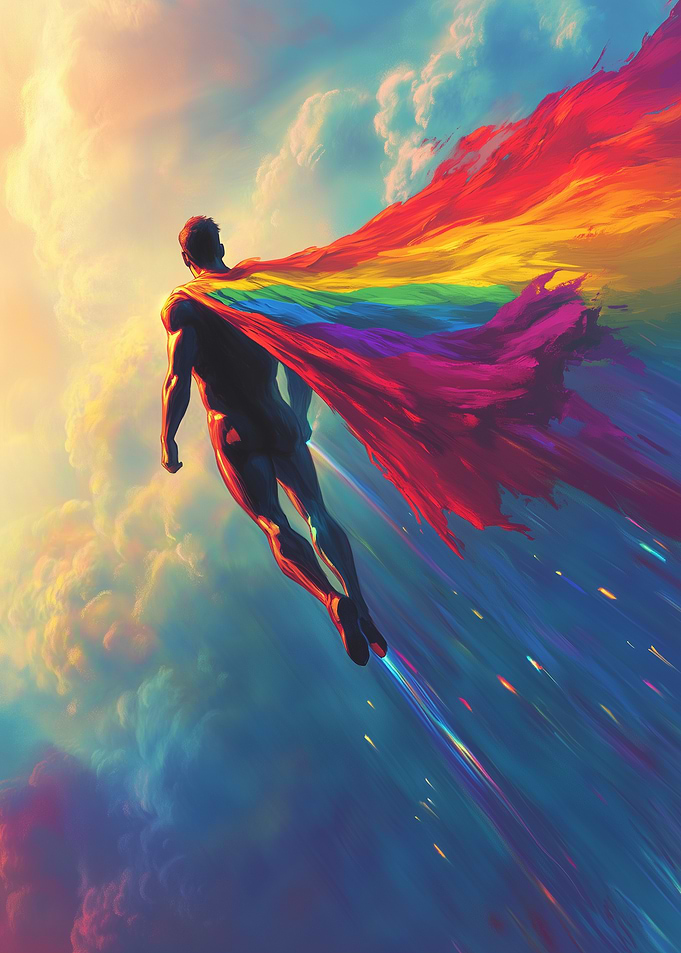 Rainbow Superhero Flight