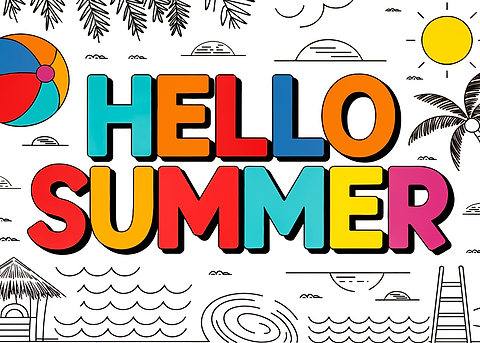 Hello Summer Greeting — living room metal wall art