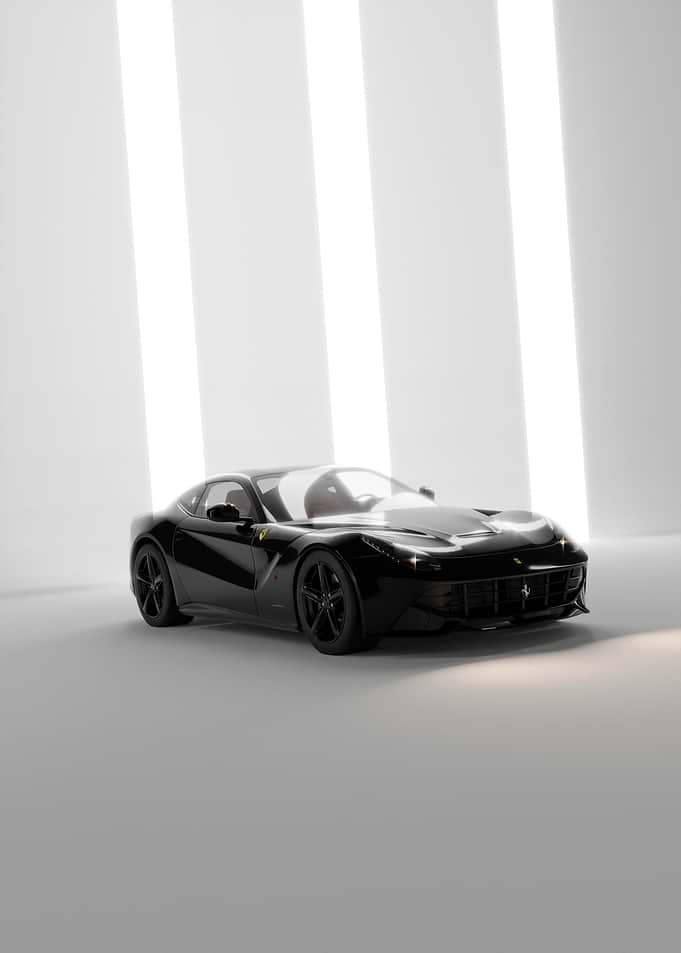 Minimalist Black Ferrari F12
