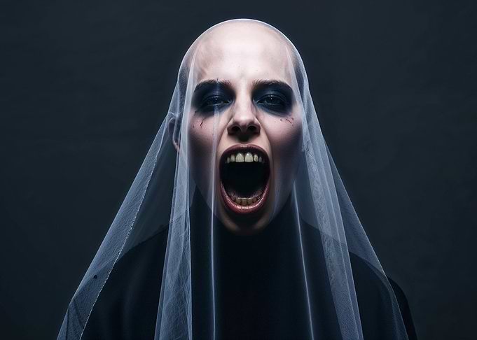 Screaming Woman in Veil