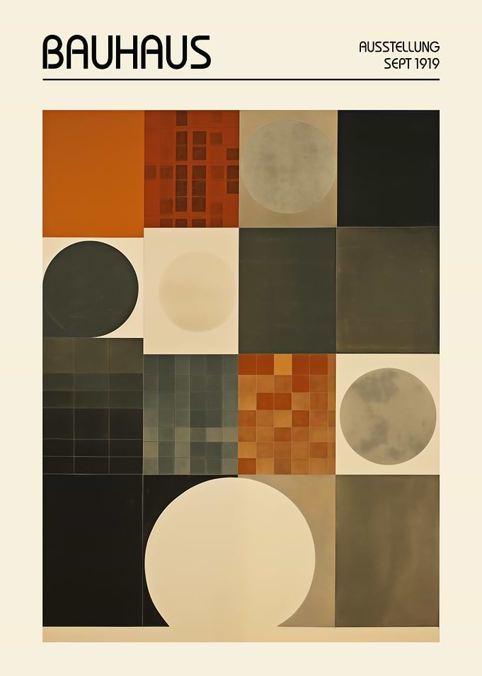 Bauhaus Geometric Tile Art Print