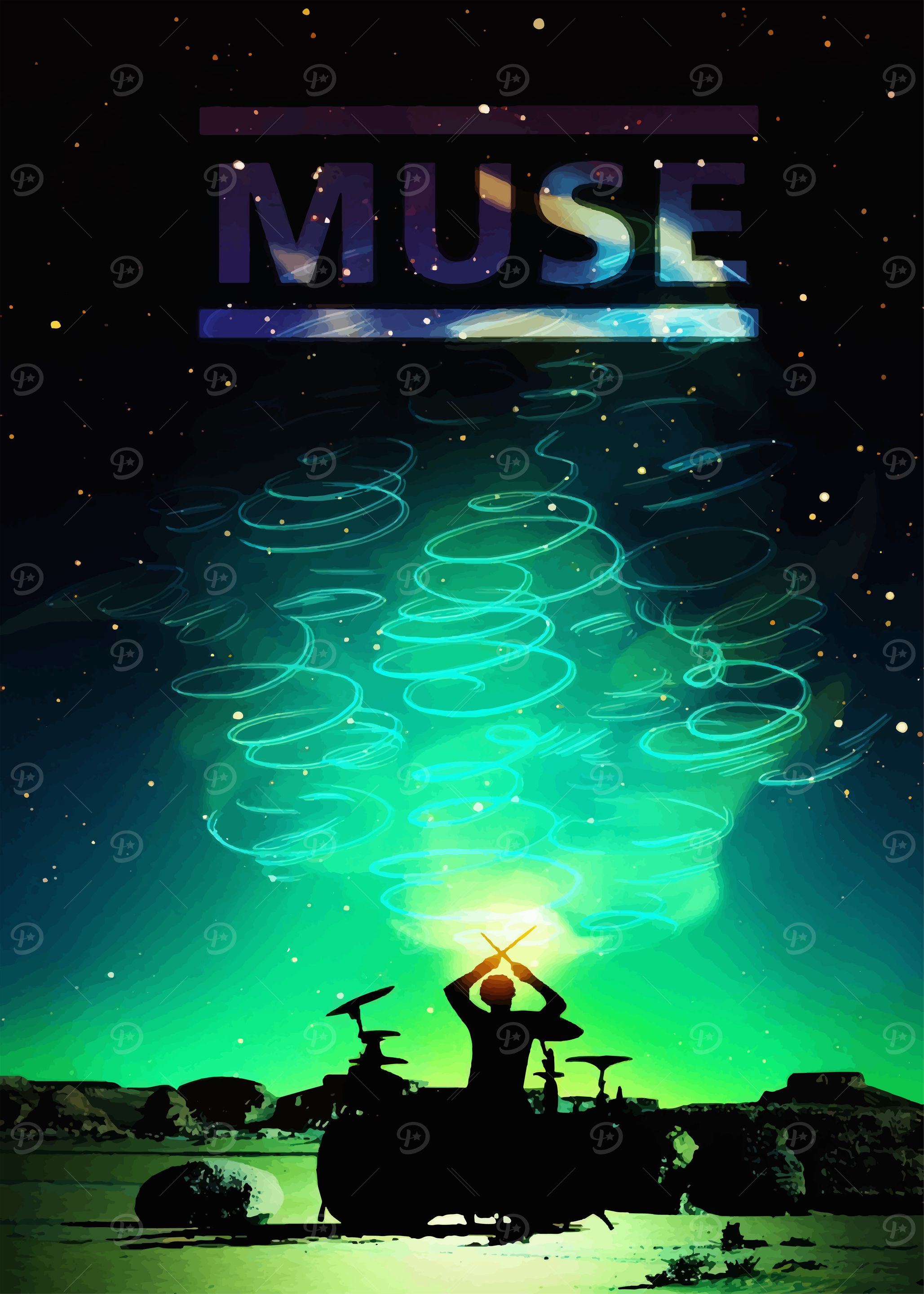 Muse Drummer Silhouette
