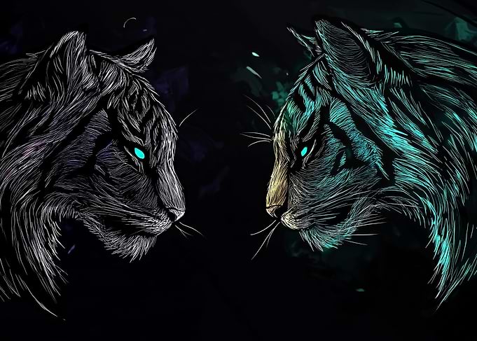 White and Blue Tigers
