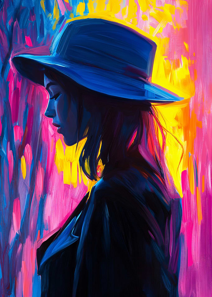 Woman in Blue Hat