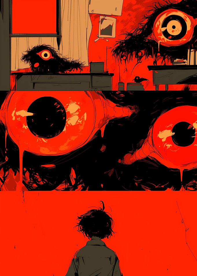 Red Eye Horror Illustration
