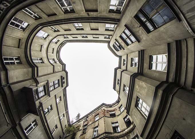 Curved Building Courtyard