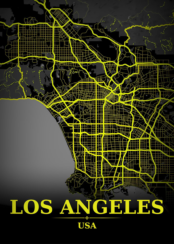 Los Angeles Golden City Map