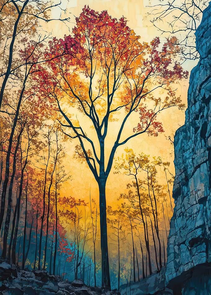 Autumn Forest Silhouette