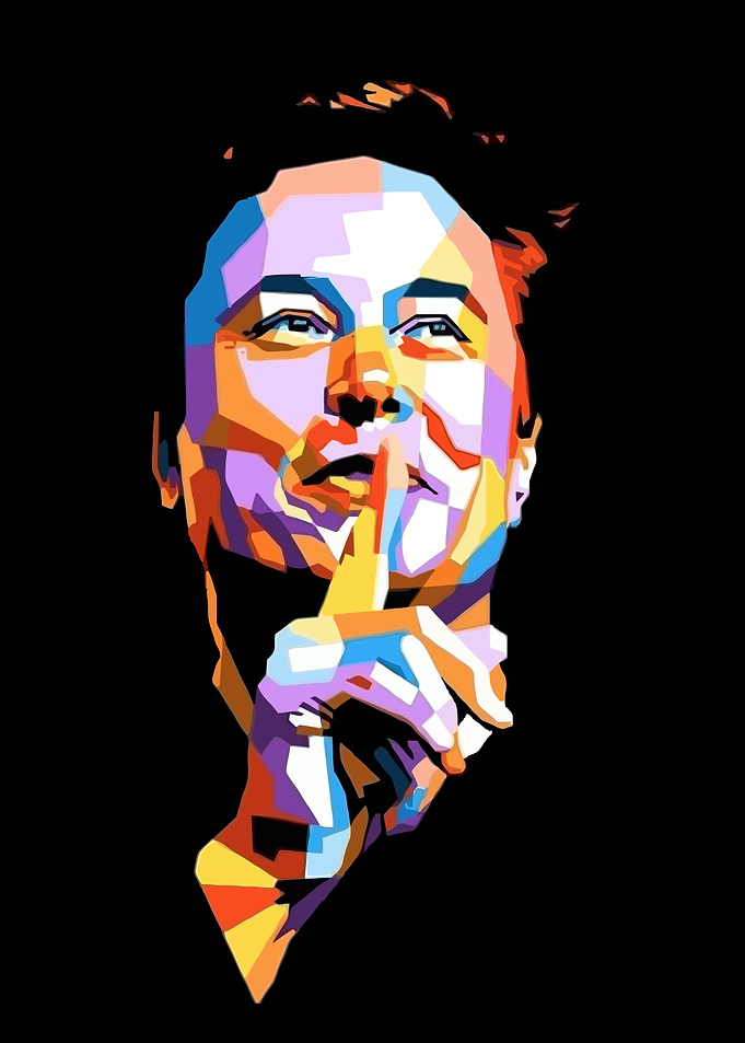 Pop Art Portrait with Finger to Lips