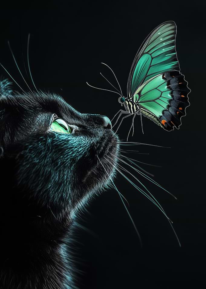 Black Cat and Butterfly