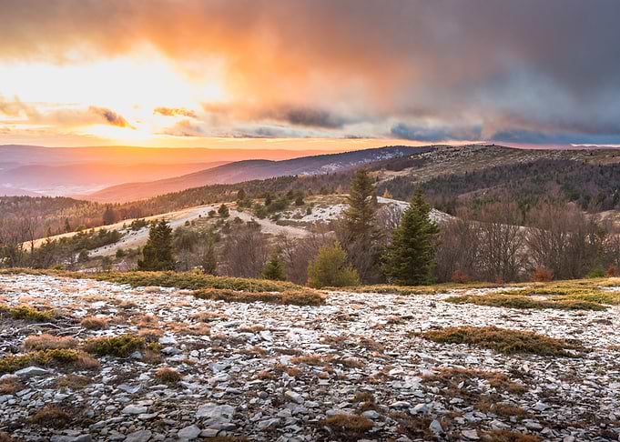 Mountain Sunset Landscape montagne de Lure
