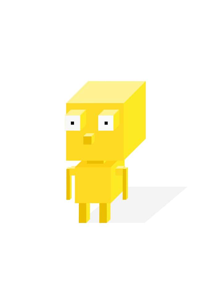 Yellow Pixelated Character
