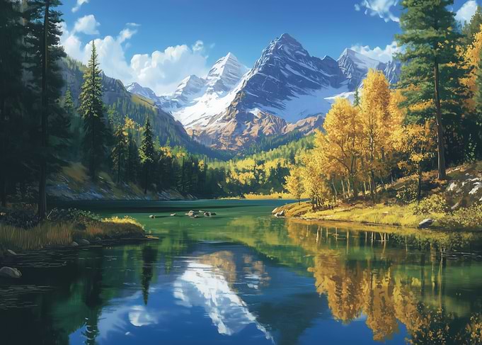 Lake reflect by Mountains