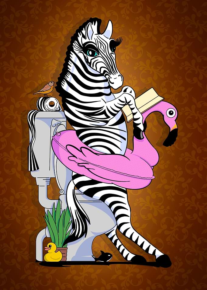 Fancy Zebra on Toilet funny