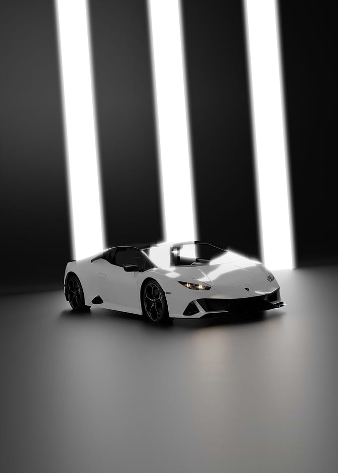 Minimalist White Lamborghini Huracan