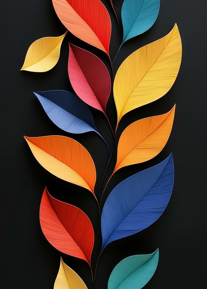 Colorful Paper Leaves ai