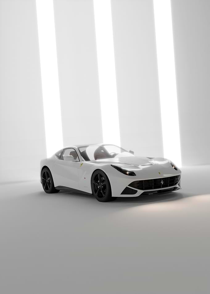 Minimalist White Ferrari F12