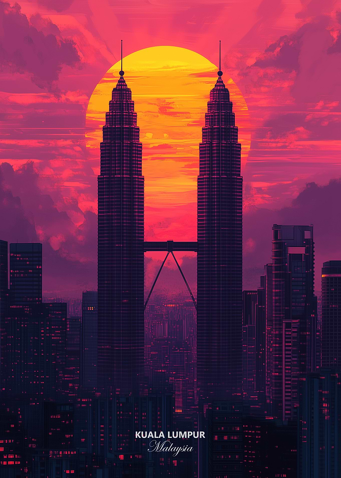 Kuala Lumpur Malaysia Skyline Sunset