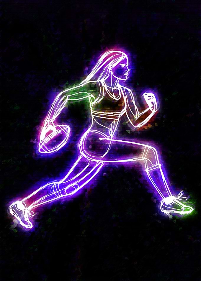 Neon american football women