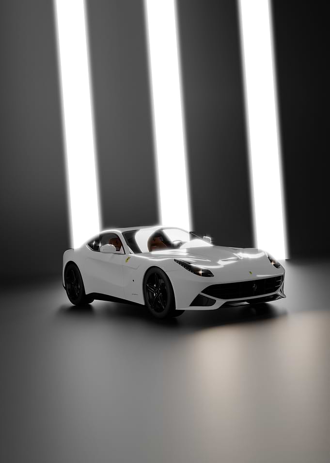 Minimalist White Ferrari F12