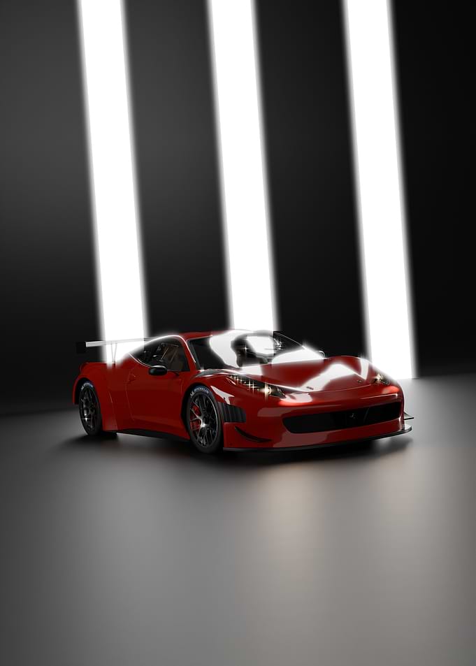 Minimalist Red Ferrari GT3