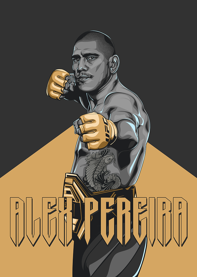 Alex Pereira MMA Illustration