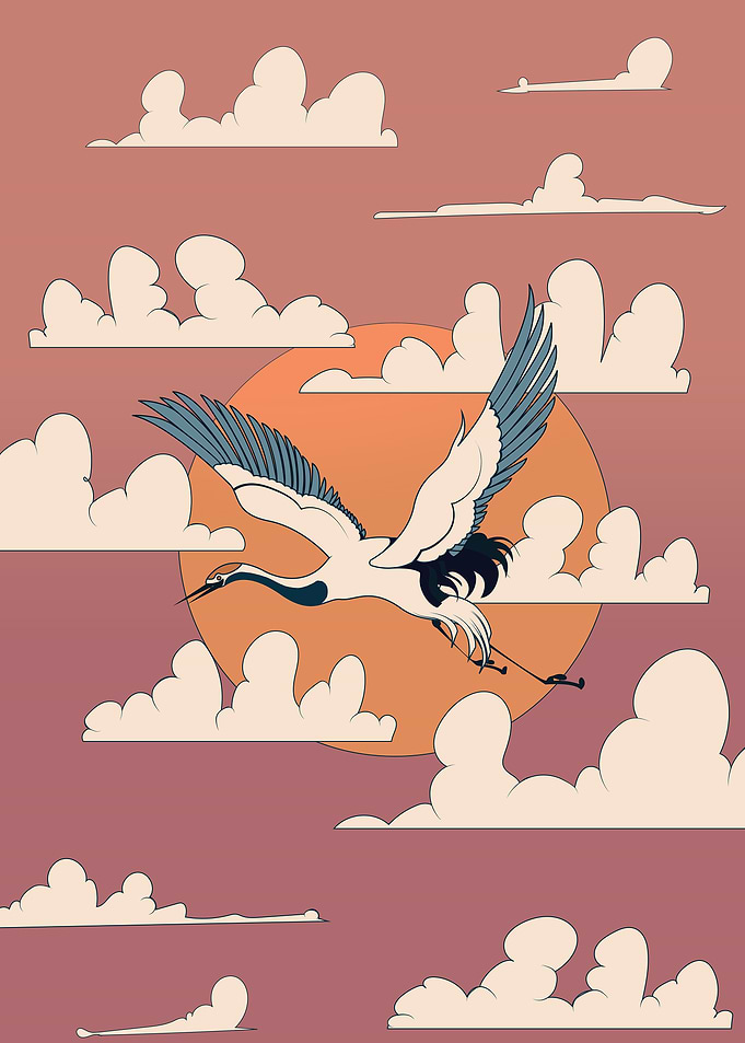 Crane in Flight