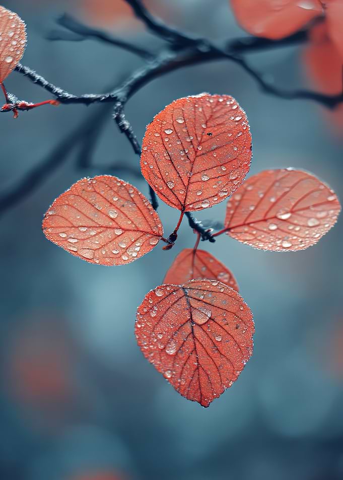 Dewy Autumn Leaves