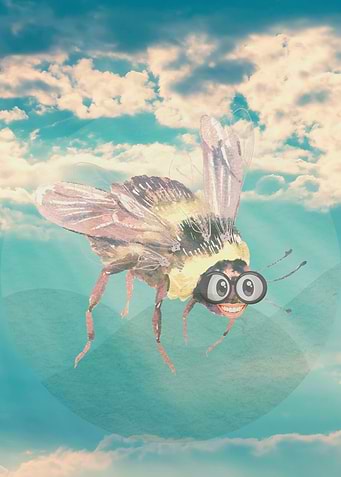 Smiling Bee in Flight