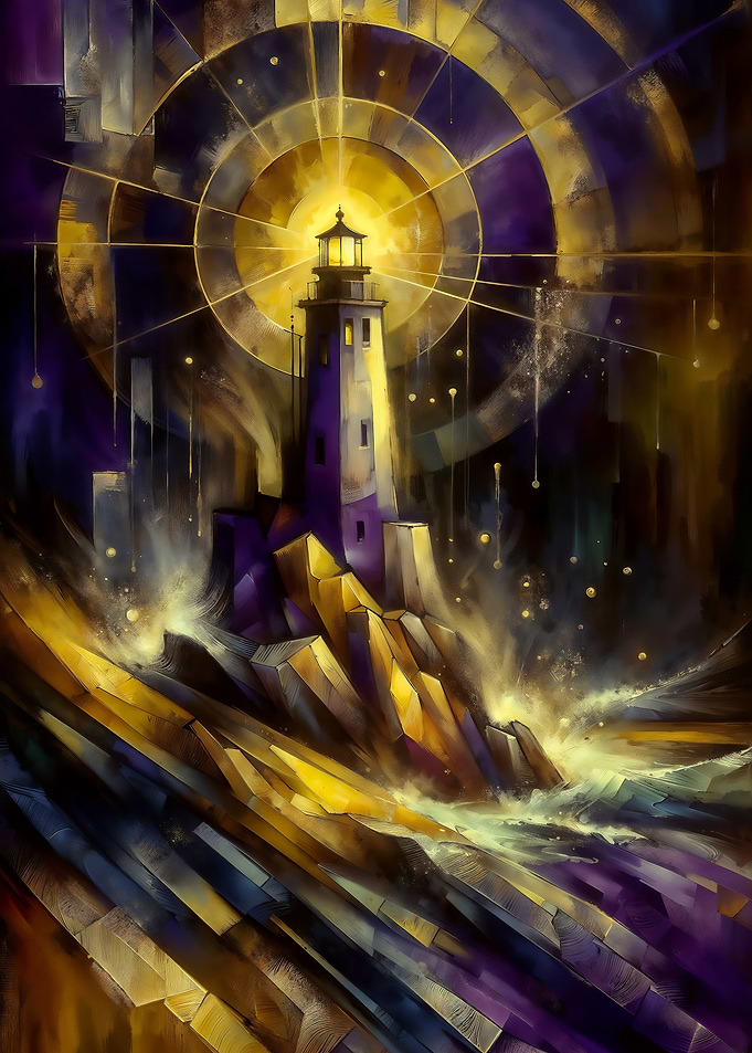 Lighthouse in Golden Light