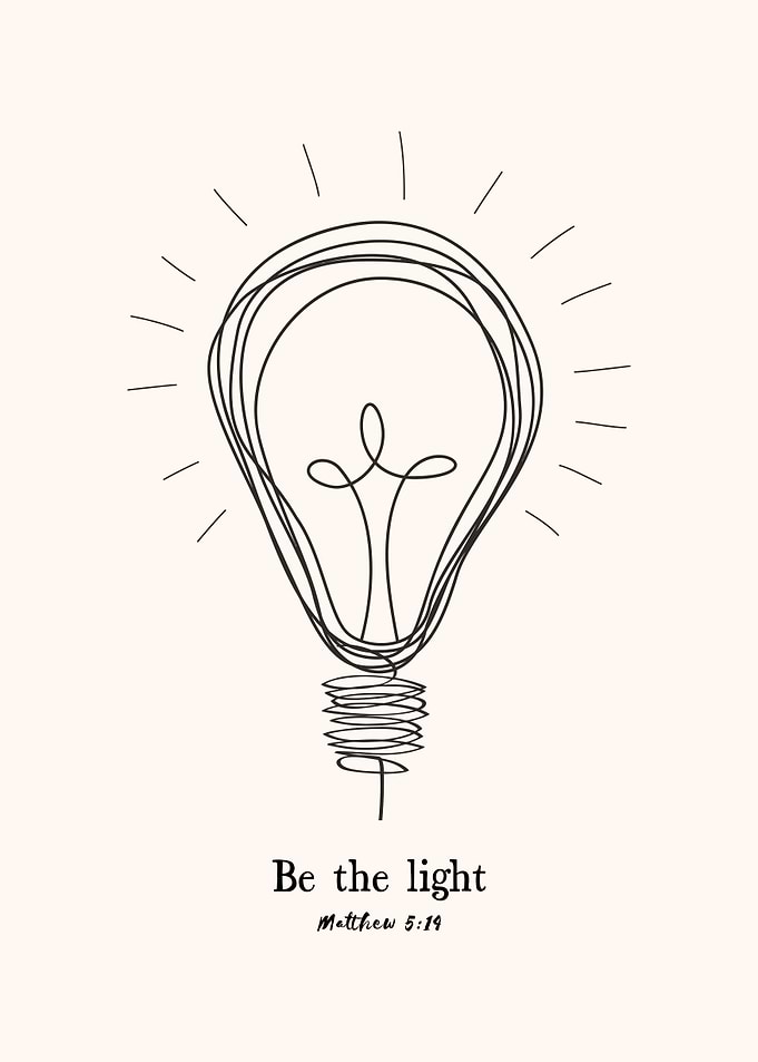 Be the Light, Bible Quote, Christian Wall Art, Biblical Poster, Faith Decor