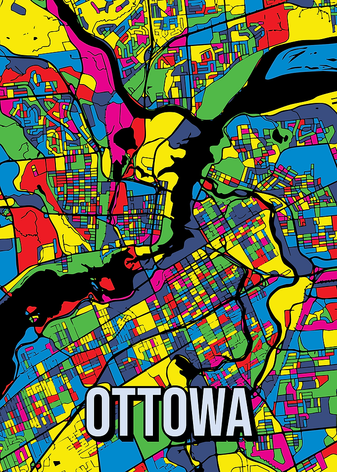 Ottawa Pop Art City Map Art
