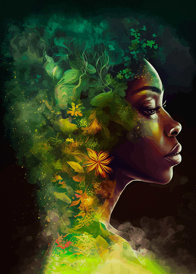 Woman with Floral Growth