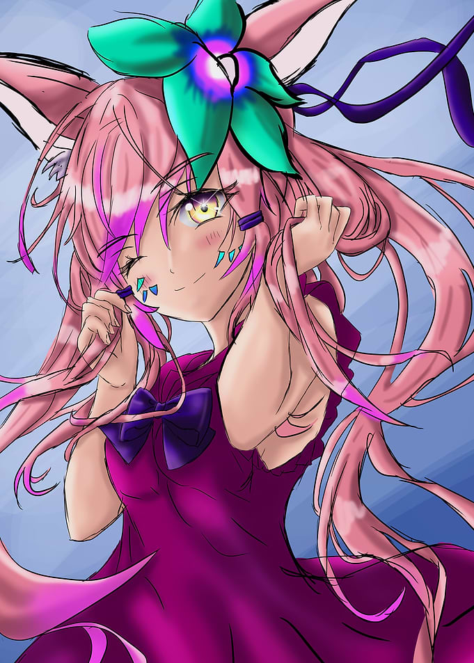 Anime Girl with Pink Hair