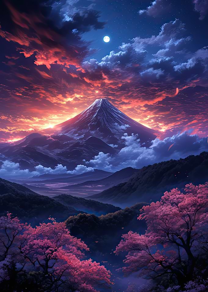 Mount Fuji Night Sky