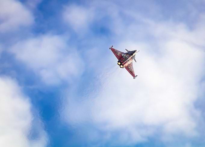 Tiger Rafale Marine in the sky