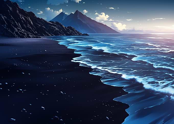 Black Sand Beach Sunset