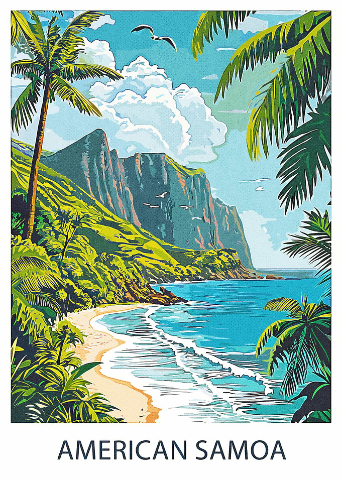 American Samoa Beach Scene