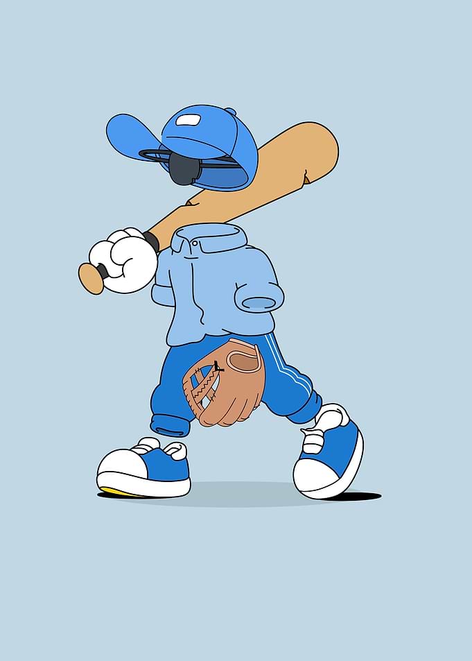 Baseball Player Illustration