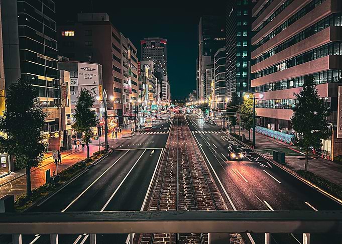 Hiroshima city by night