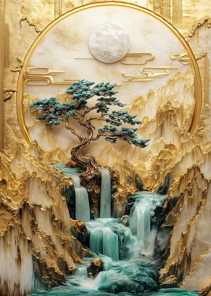 Golden Waterfall Kintsugi