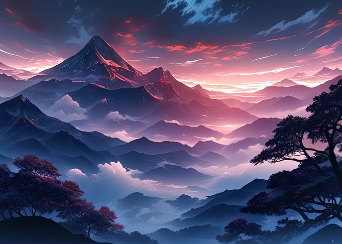 Mountain Range Sunset