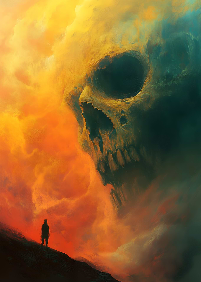 Giant Skull in the Hell's Sky