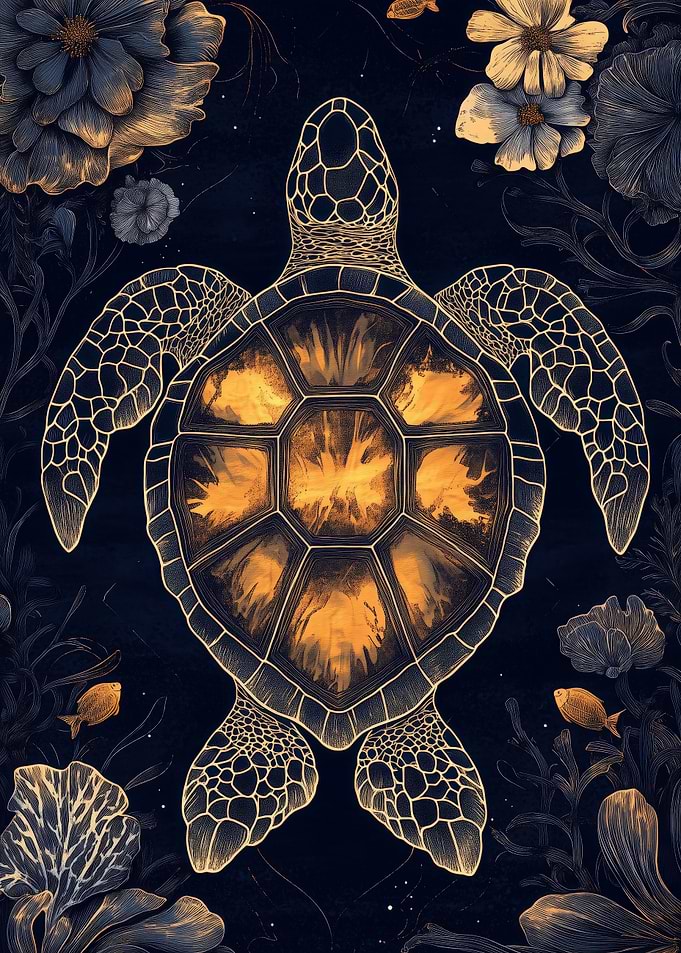 Abstract Sea Turtle