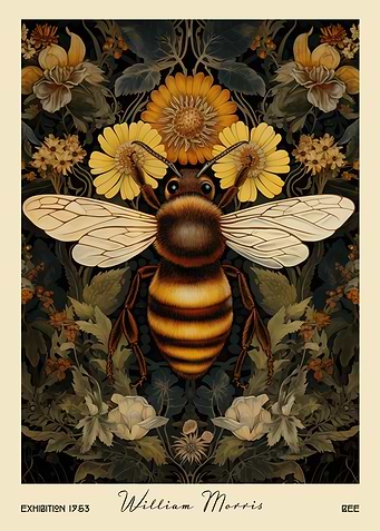William Morris Bee and Flowers Art